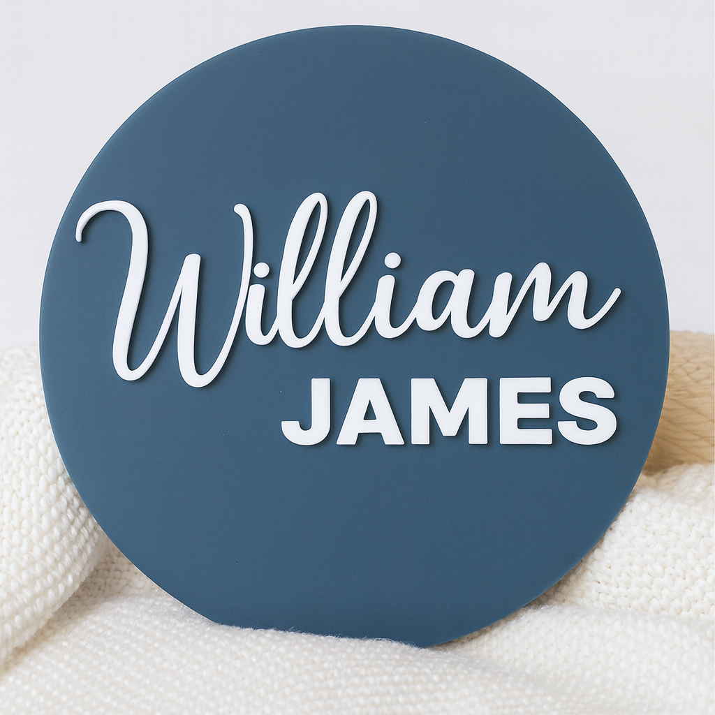 Double Layer Acrylic Birth disc- Name only
