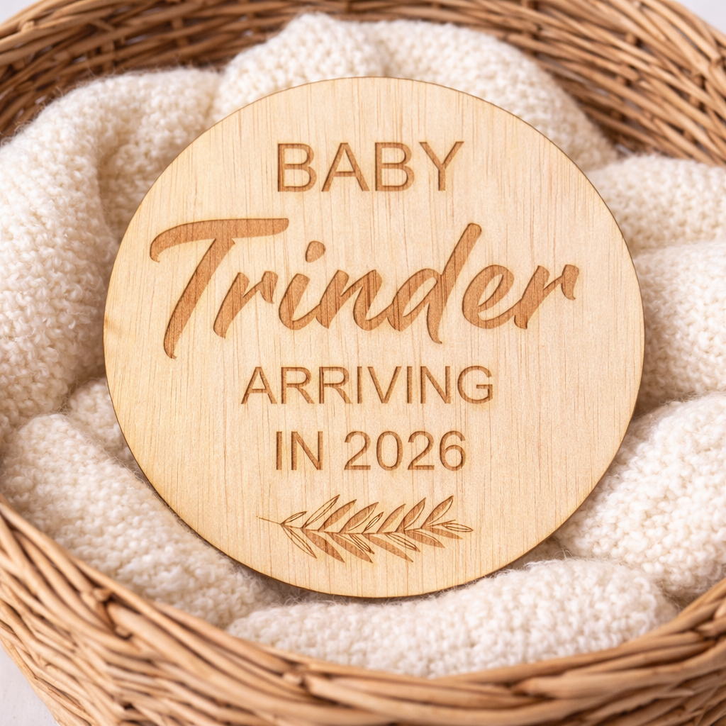 Single Layer Personalised Wooden Birth disc